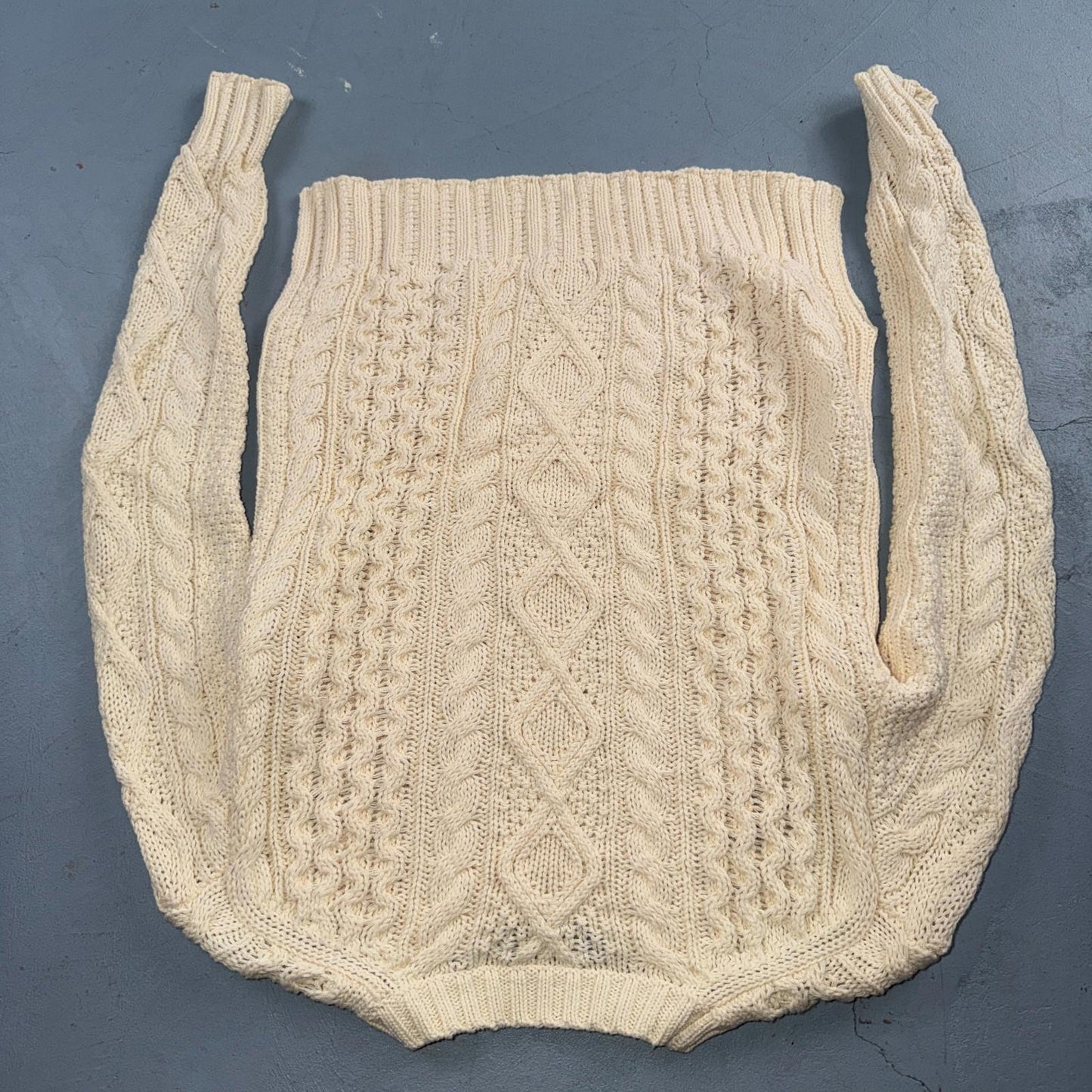 Polo Ralph Lauren Cable Knit Crew Neck Cotton Sweater Women’s XS Cream