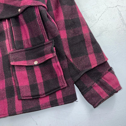 VTG 1950s Black Bear Purple Faded Double Mackinaw Wool Cruiser Jacket Filson 50s