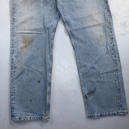 Levis 501 Vintage 90s USA XX Straight Leg Jeans Blue Light Wash 38x30 Act 37x29