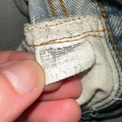 Levis 501 Vintage 80s Redline Selvedge USA XX Jeans Light Wash Thrashed Ac 29x26