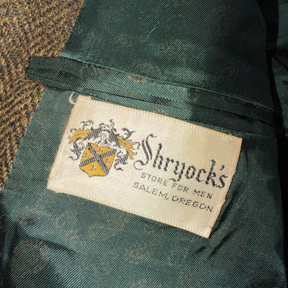 1940s VTG Mens Suit Jacket Sport Coat 40 Rockabilly 40s 50s Union Tweed Brown