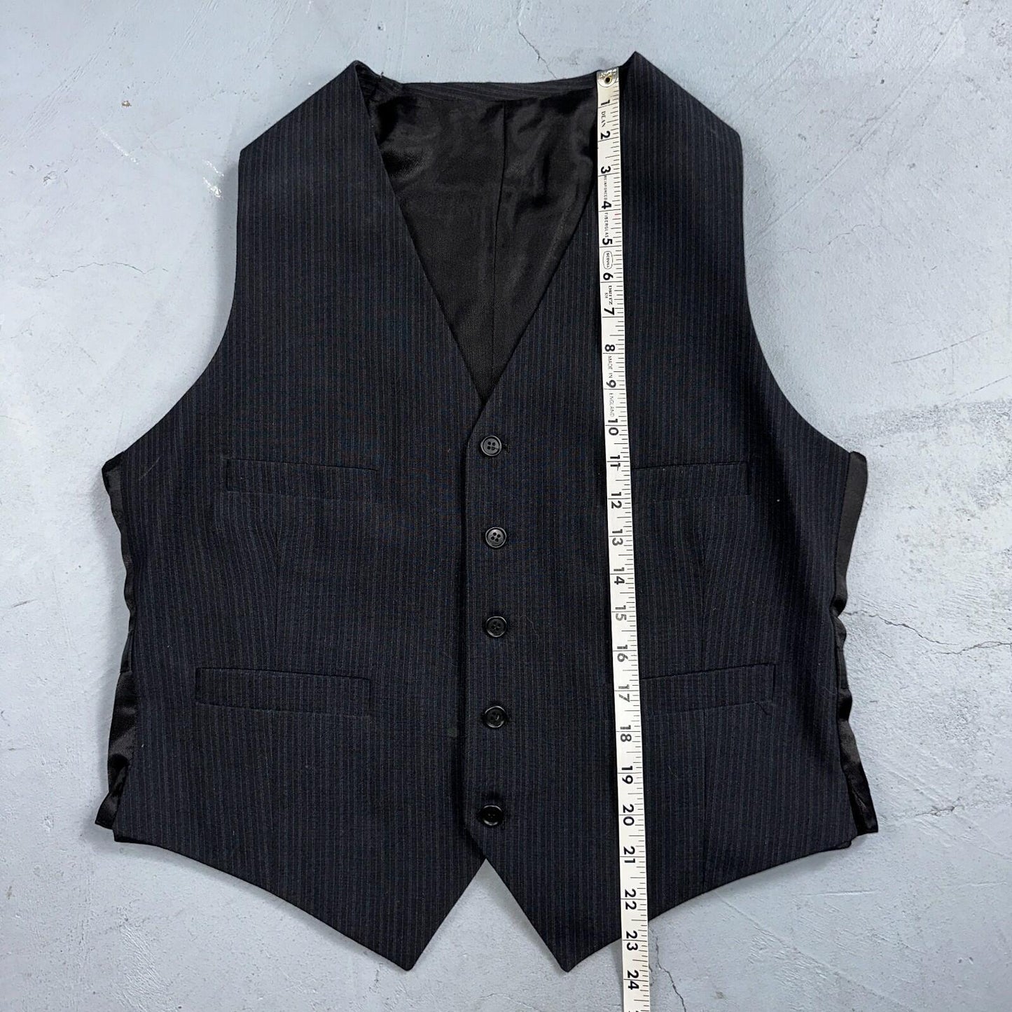 VTG Mens 3 PC Suit 42 Jacket Coat Pants Black Vest Rockabilly 70s American Trend