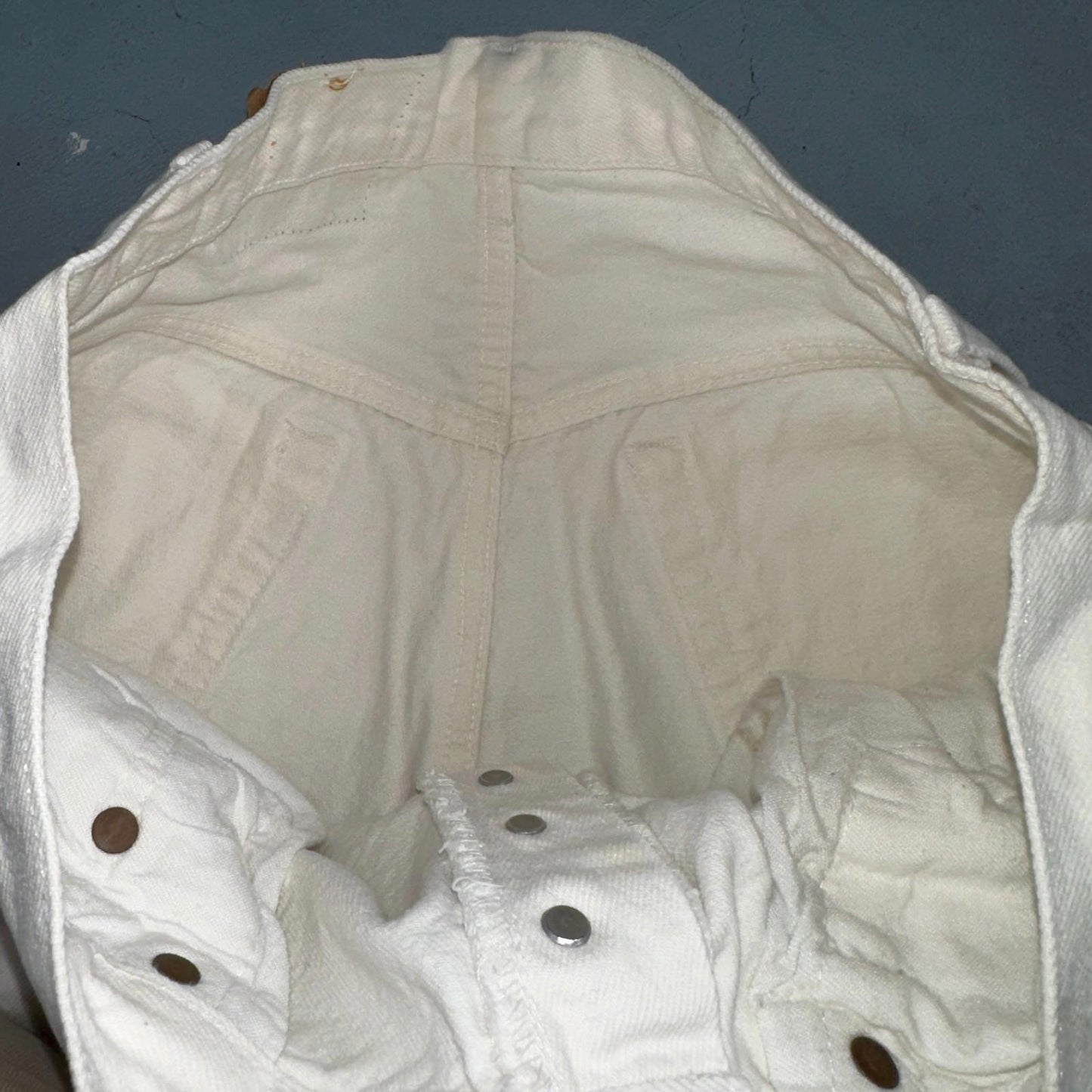 Levis 501 Vintage 80s USA XX Straight Leg Jeans White Light Wash 34x32 Act 31x31