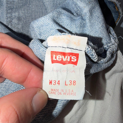 Levis 501 Vintage 80s USA XX Straight Leg Jeans Blue Med Wash 34x38 Act 31x33