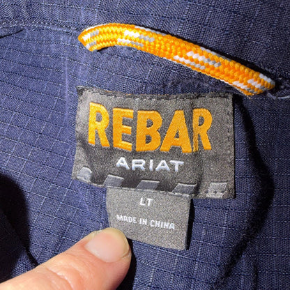Ariat Rebar Work Shirt LT Button Short Sleeve Rip Stop Moisture Vented Large