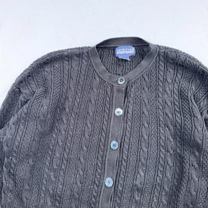 Nordstrom VTG 1990s Black Sweater Button Front Long Sleeves Cardigan Medium 90s