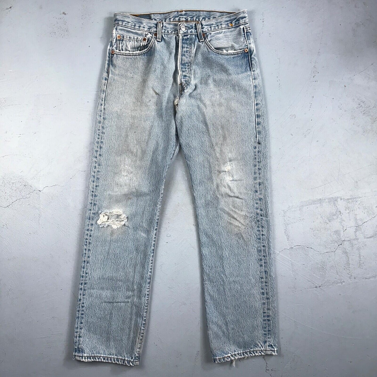 Levis 501 Vintage 90s USA XX Straight Leg Jeans Blue Med Wash 34x36 Act 31x31