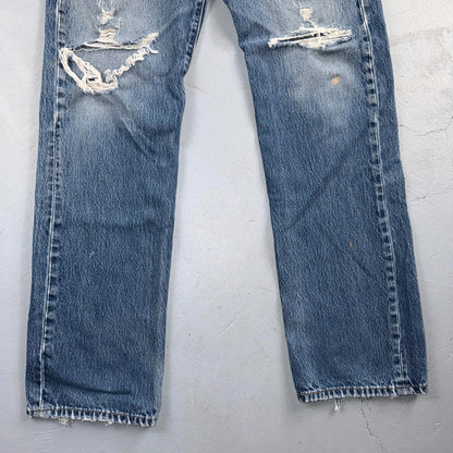 Levis 501 Vintage Y2K 90s XX Straight Leg Jeans Blue Light Wash 33x34 Act 31x31