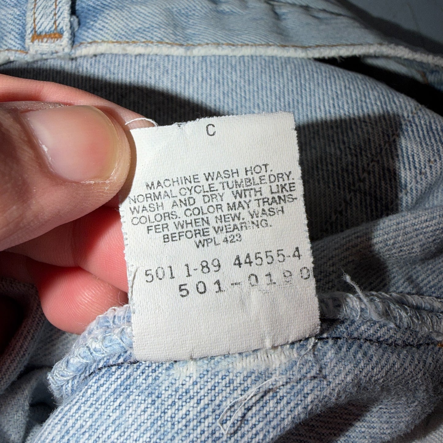 Levis 501 Vintage 80s USA XX Straight Leg Jeans Blue Light Wash 34x32 Act 32x31