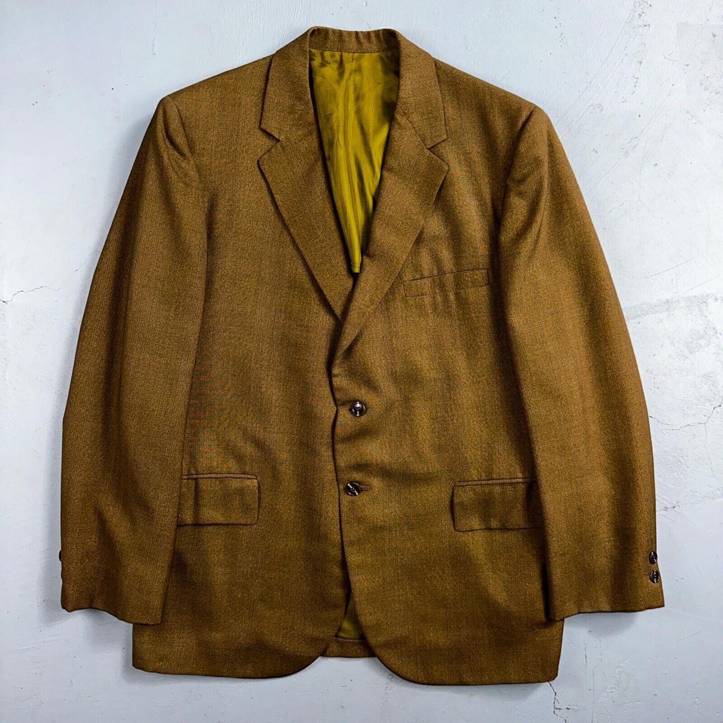 VTG Mens 3 PC Suit 42 Jacket Coat Pants Vest Plaid Rockabilly 70s 1970s Brown