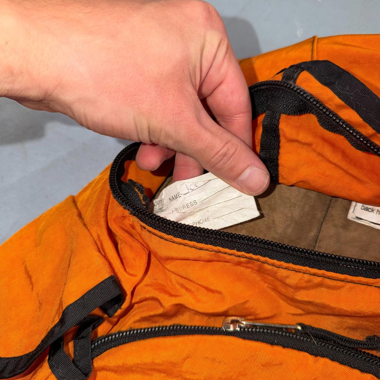 Vintage L.L. Bean Continental Rucksack Orange Backpack Hiking Camping 90s Orca