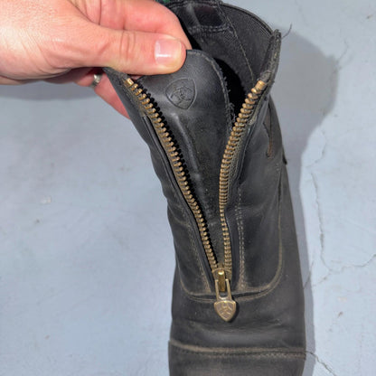 Ariat Heritage IV Zip Paddock Black Leather Front Zip Riding Boots Women's 8B