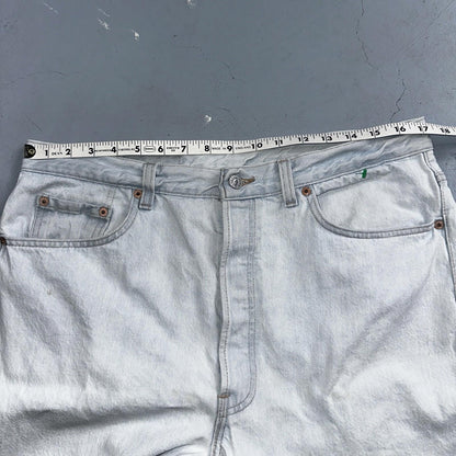 Levis 501 Vintage 90s USA XX Straight Leg Jeans White Light Wash 38x30 Act 34x29