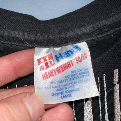 Hanes Las Vegas Nevada Glittery VTG T Shirt New Years Paint Splash Casino 90s