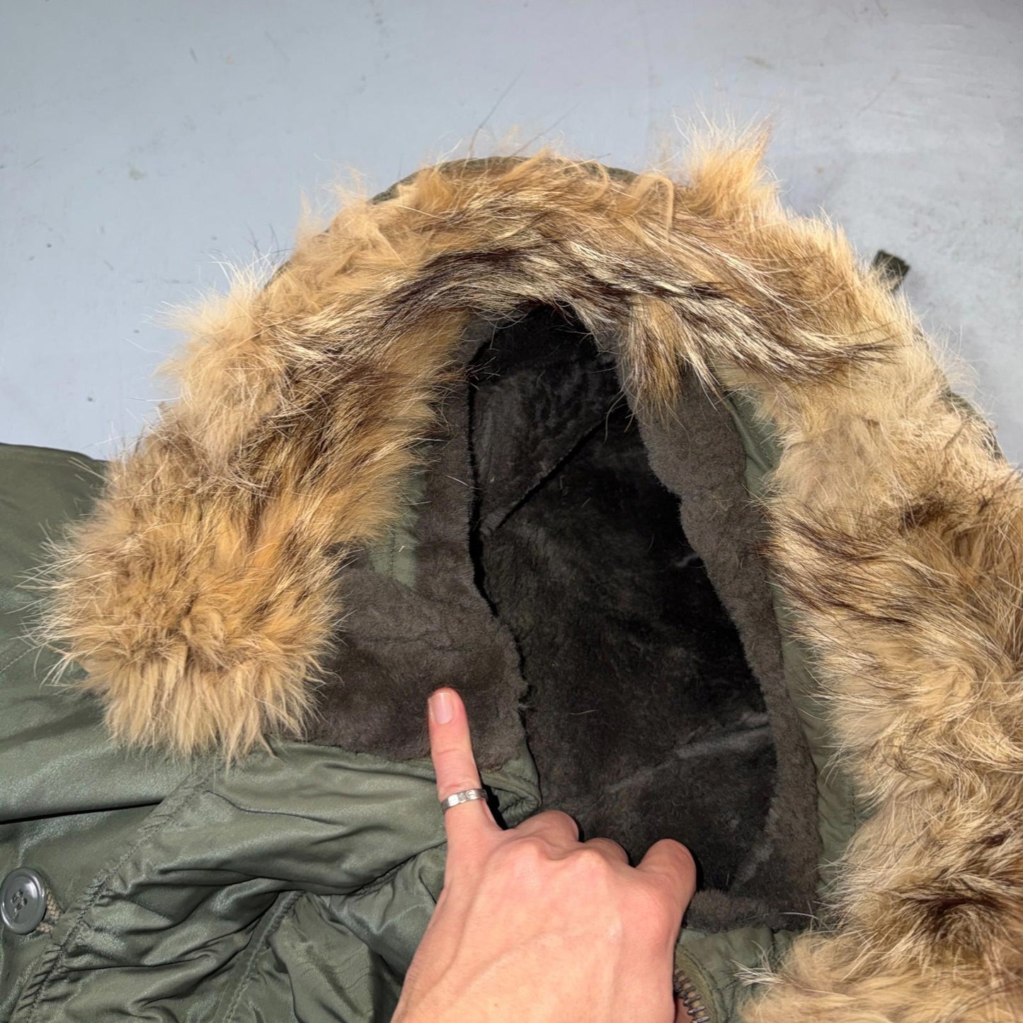 VTG 1960s USAF N-3B Parka Jacket Real Fur Air Force M 60s Air N3B Rare Coat