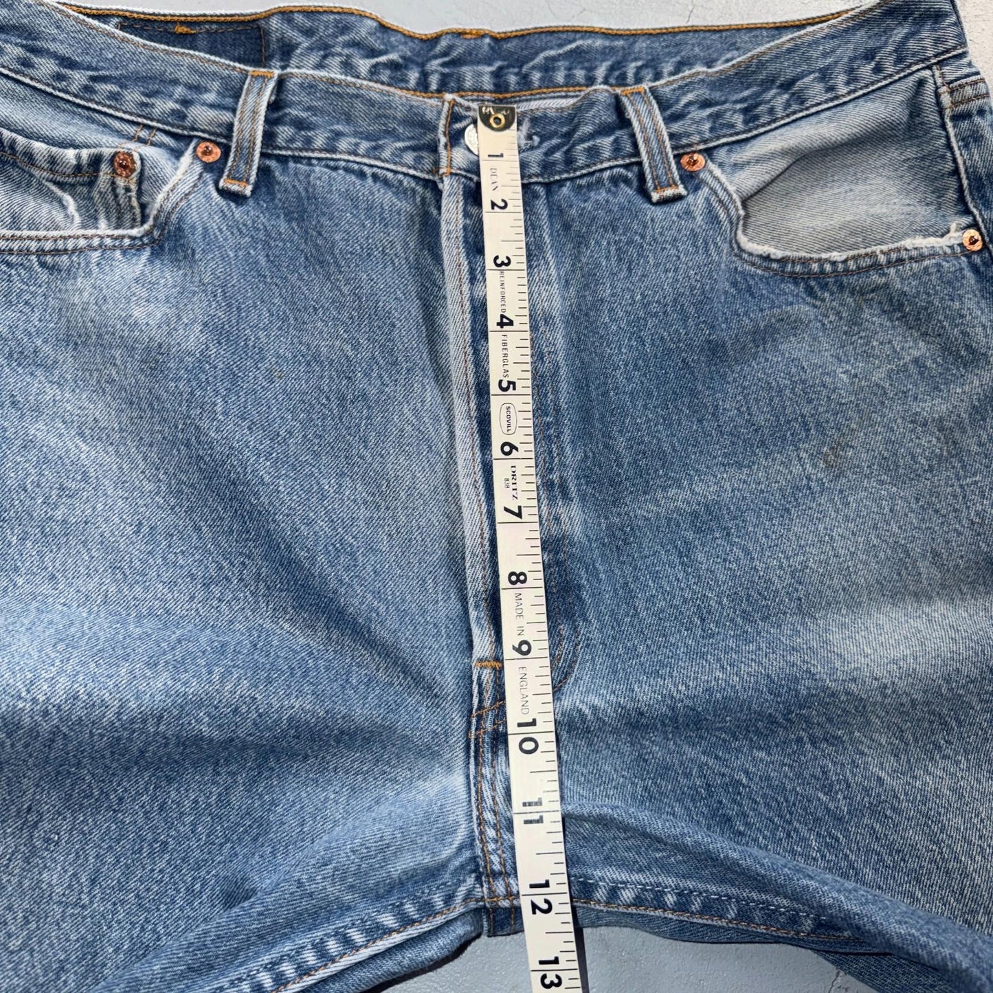 Levis 501 Vintage 90s USA XX Straight Leg Jeans Blue Light Wash 38x30 Act 35x27