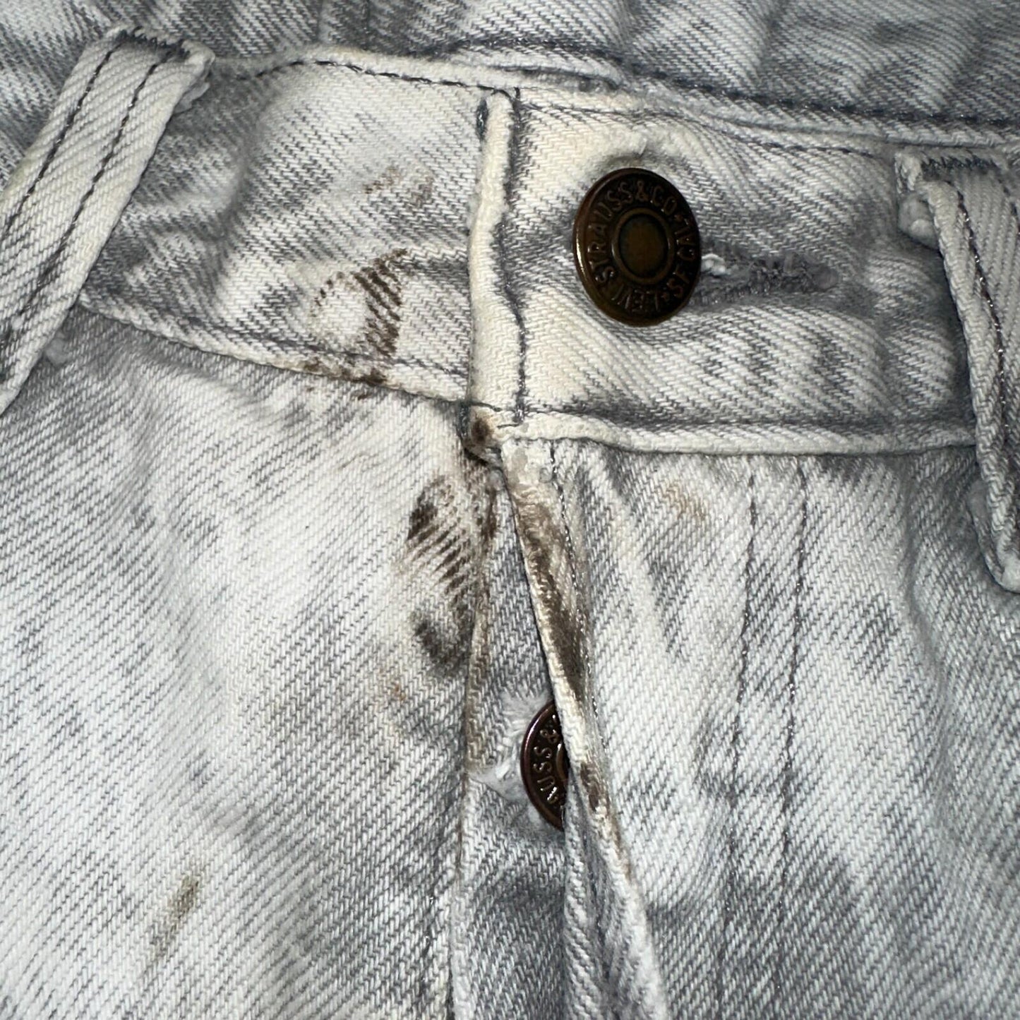 Levis 501 Vintage 80s USA XX Straight Leg Jeans Gray Acid Wash 29x36 Act 28x34