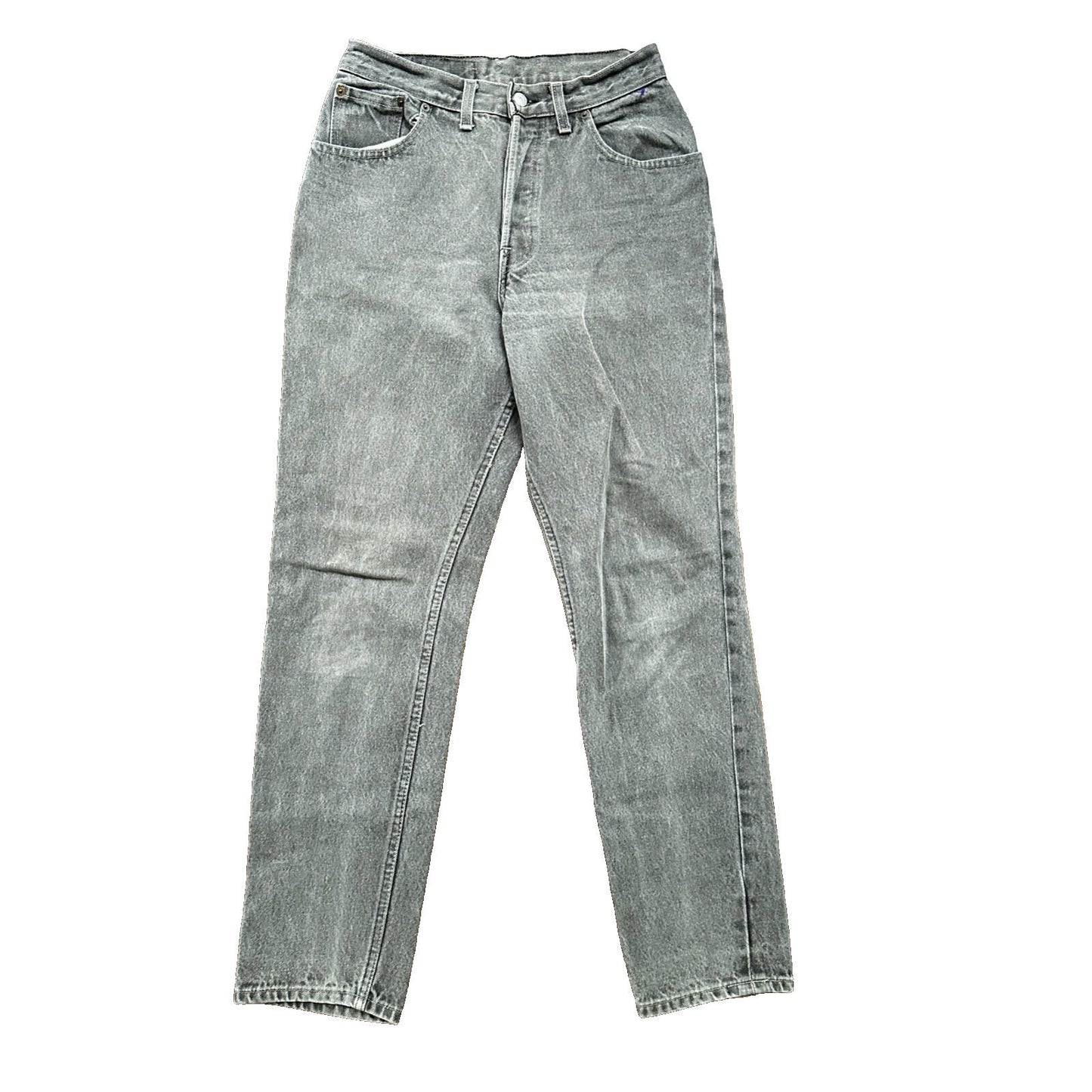 VTG 90s Levis 501 Button Fly 27x30 USA Tag Jeans Straight Wash Grey XX Act Faded