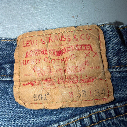 Levis 501 Vintage Y2K 90s XX Straight Leg Jeans Blue Light Wash 33x34 Act 31x31