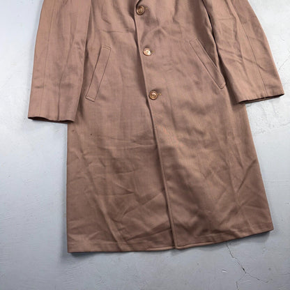 VTG 1930s 1940s Coat Trench Mens 40 Wool Gabardine Like Rockabilly Overcoat