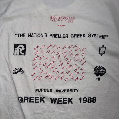VTG 1988 Purdue University Greek Week T Shirt Dont Be Dick Graphic Tee 80s RARE