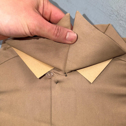 1950s NOS Gabardine Long Sleeve Button Up Loop Collar Shirt M VTG 50s Rockabilly