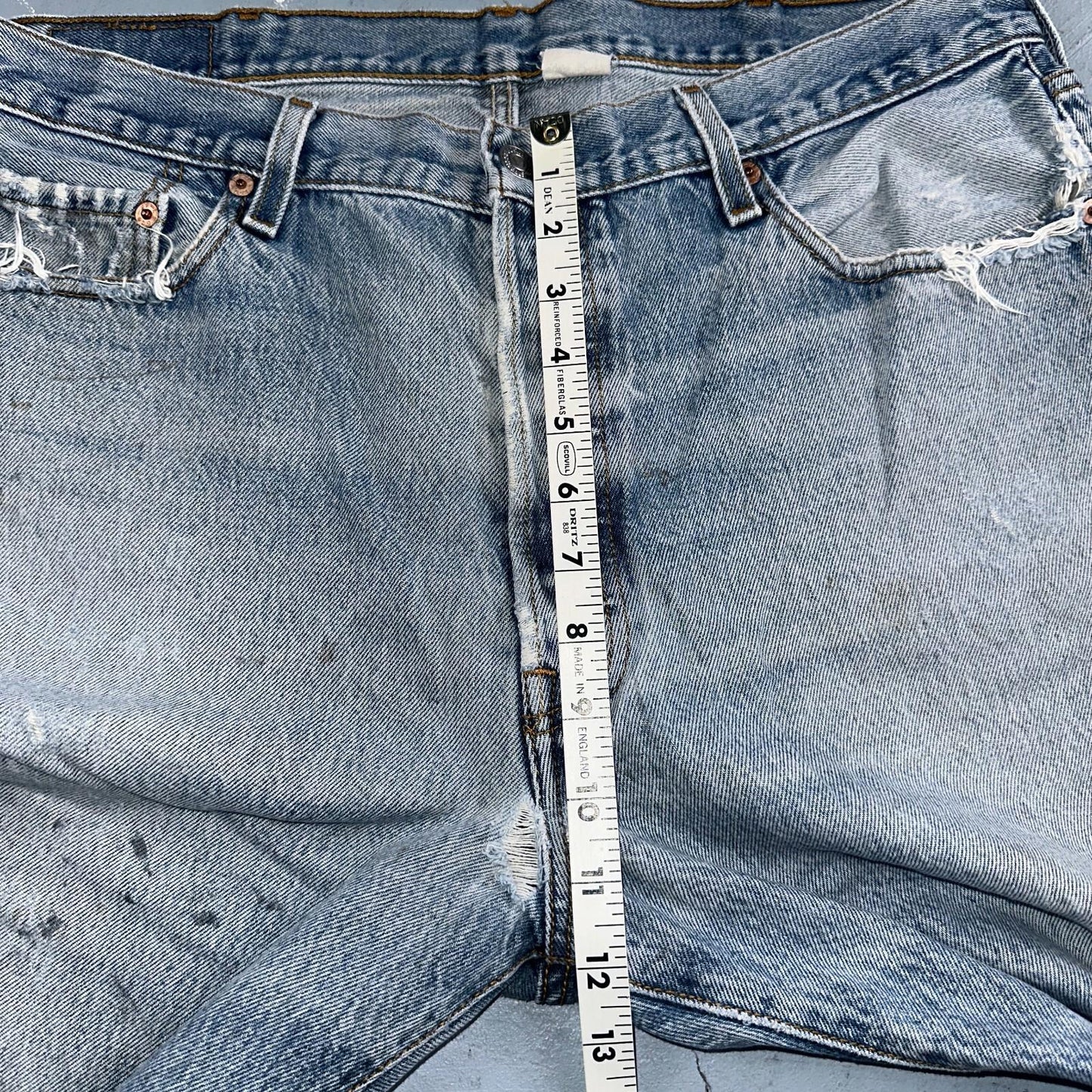 Levis 501 Vintage Y2K XX Straight Leg Jeans 90s Blue Light Wash 38x30 Act 35x26