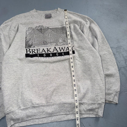 VTG Oneita Sweatshirt Mens XL Gray Travel USA Breakway Lodge Gearhart Oregon