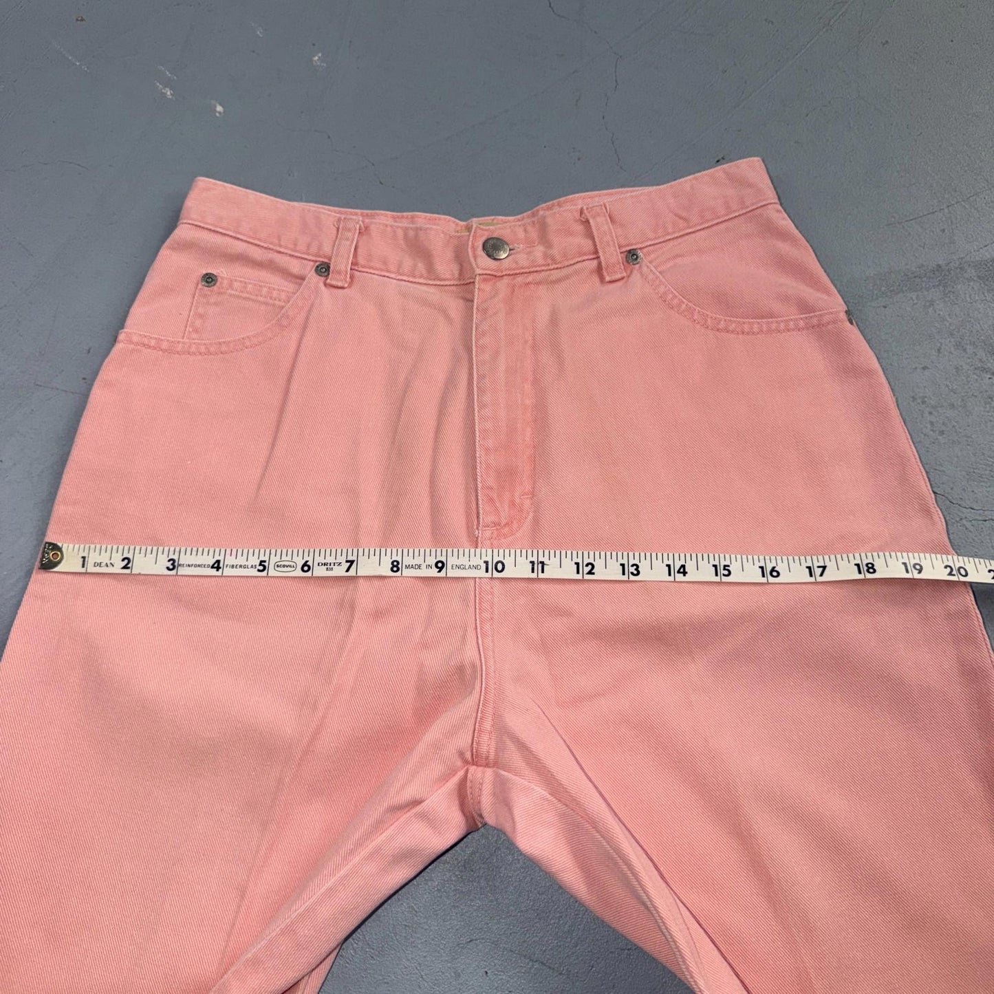 VTG Northwest Blue Size 12 Pink High Rise Tapered Jeans Mexico Made Peach Y2K