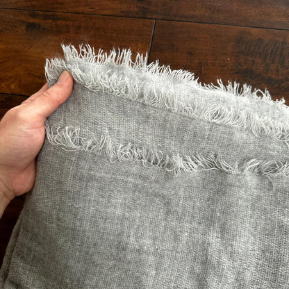 Gray Solid Stitched Scarf Lightweight Heather Winter Used Big Size Cute SQUARE