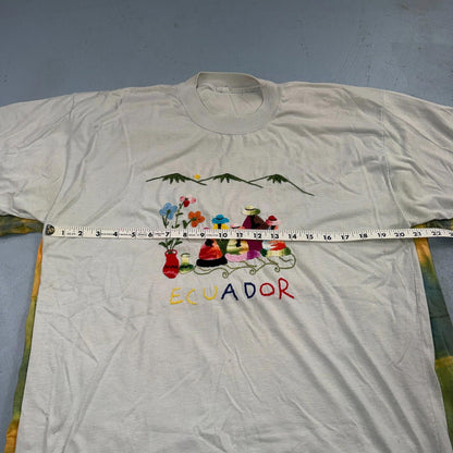 Ecuador Chain Stitch VTG T Shirt Travel Mexico Traditional Novelty Tie Dye Lot 3
