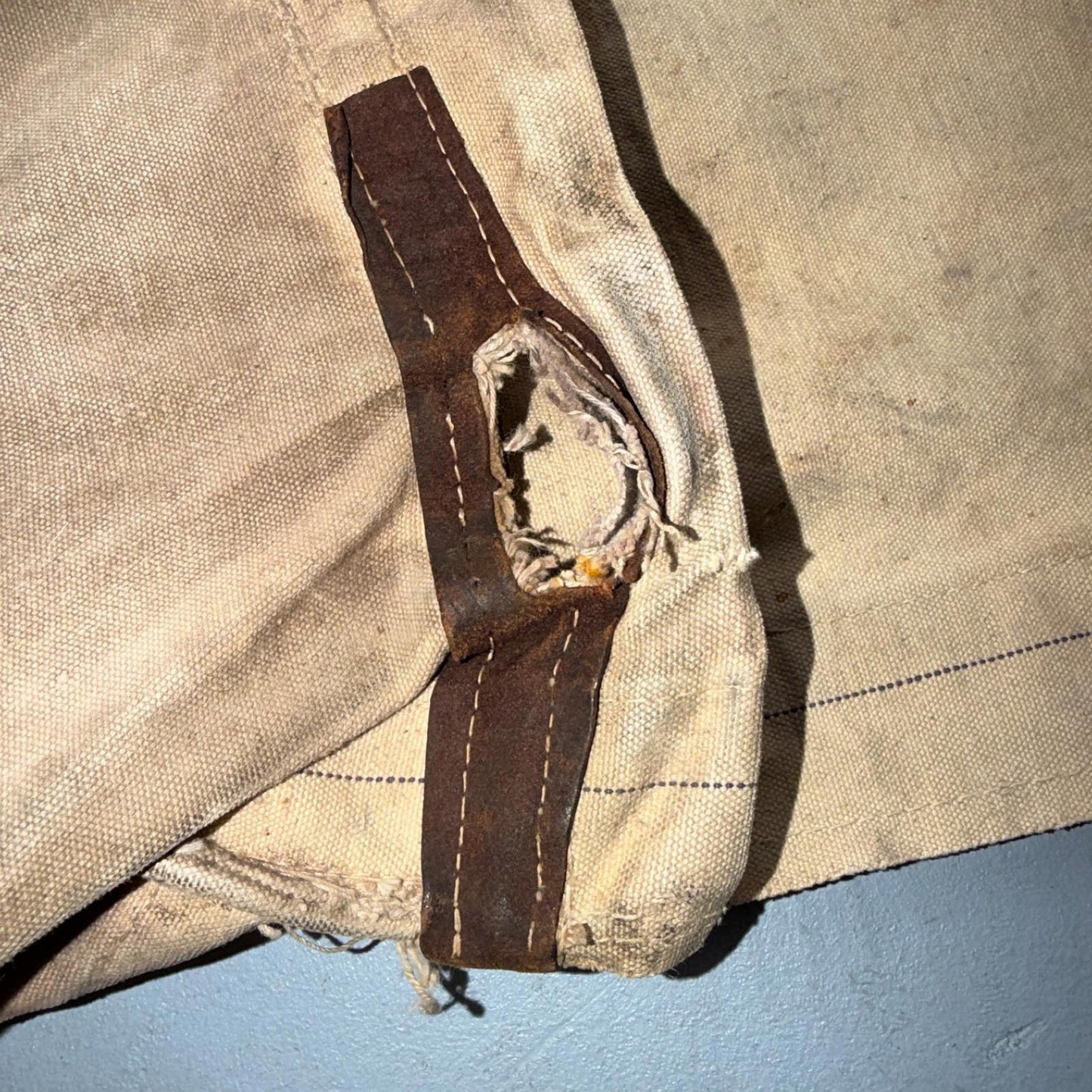 VTG 1930s 1940s Canvas Fishing Field Bag Saddle Bell System Canvas Tote WWII