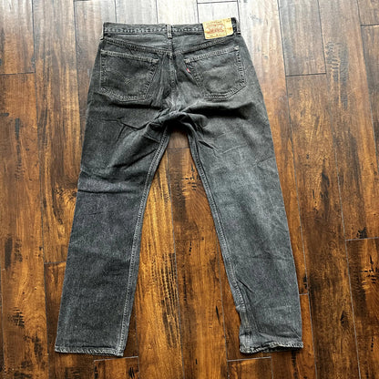 Vintage Levis 501 Button Fly 90s Tag Jeans Black Gray 80s 38x34 Act 35x32