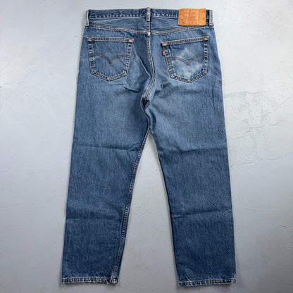 Levis 501 Vintage 90s USA XX Straight Leg Jeans Blue Light Wash 38x31 Act 36x27