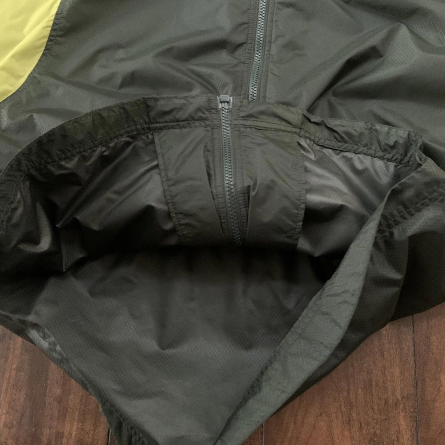 Vintage Nike Womens S 90s Windbreaker Forest Green Zip Pullover Cinch Jacket