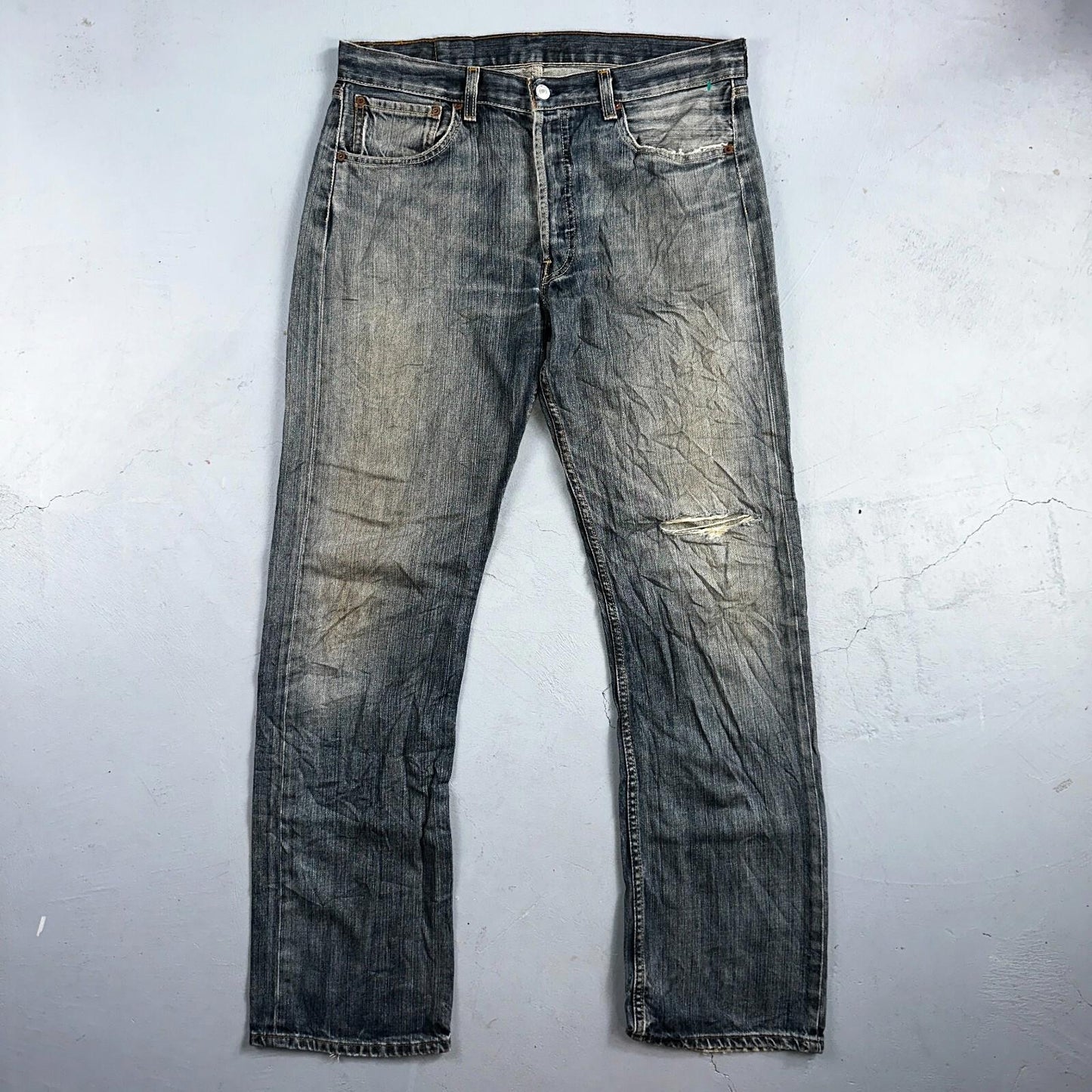 Levis 501 Vintage Y2K XX Straight Leg Jeans Blue Med Wash 34x34 Act 34x32