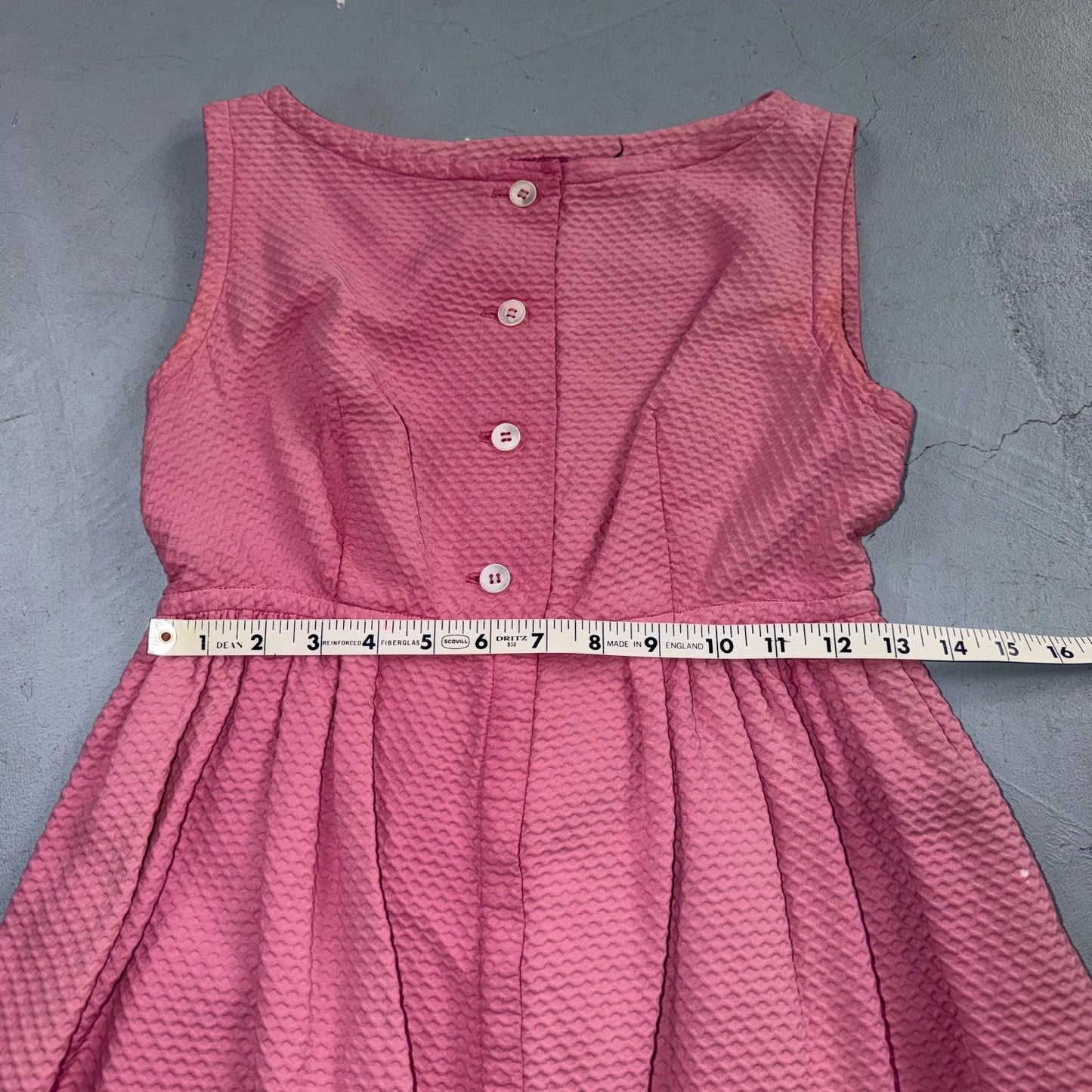 VTG 1950s Pink Dress Dorian? Small California Designer Rockabilly Long Bolo