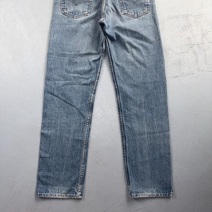 Levis 501 Vintage 80s USA XX Straight Leg Jeans Blue Light Wash 31x33 Act 28x29