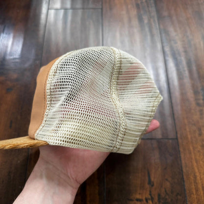 John Deere 50 Series VTG Hat Cap Snapback 90s Leather Corduroy Brown