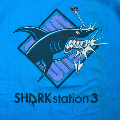 VTG 90s  Hanes Shark Station 3 T Shirt Graphic Gameshark Surf Skate USA Beefy