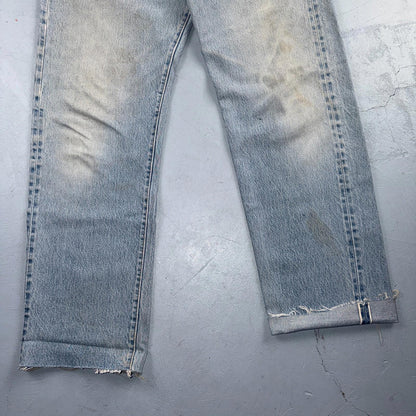 Levis 501 Vintage 80s Redline Selvedge USA XX Jeans Light Wash 36x36 Act 34x29