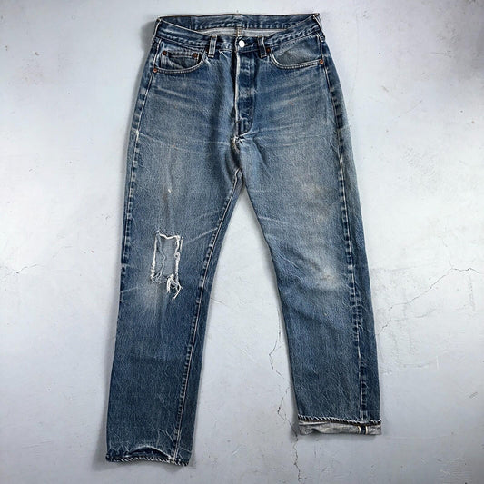 Levis 501 Vintage 80s Redline Selvedge USA XX Jeans Light Wash 35x36 Act 31x31