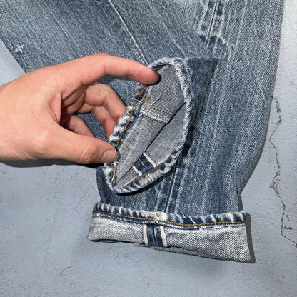 Levis 501 Vintage 70s SS Redline Selvedge USA XX Jeans Light Wash 32x28 Skinny