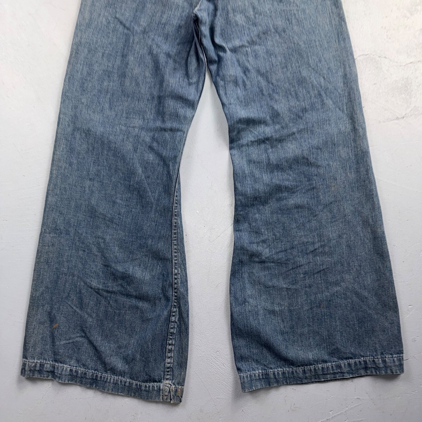 1940s WWII Navy Selvedge Denim Pants Seafarer Uniform Blue Jeans VTG 40s 30x28
