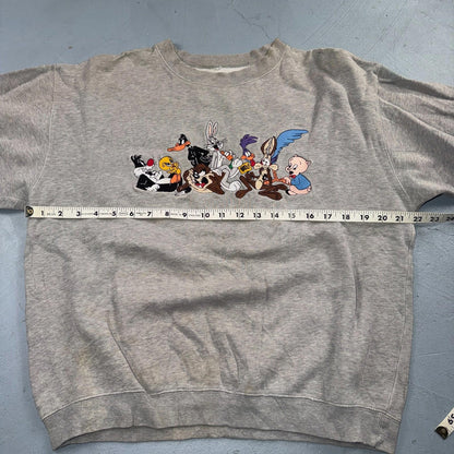 1990s Rare Vintage Acme Looney Tunes Central Logo Sweatshirt Crewneck Stained
