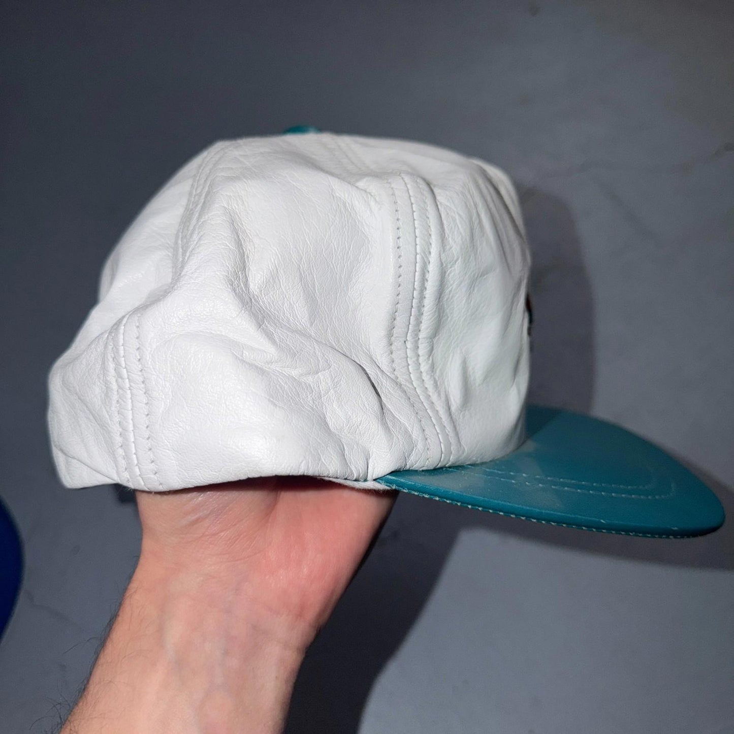 Canada Leather VTG Hat Baseball Cap Snapback Buck Cadillac Flag Rare Cartoon 80s