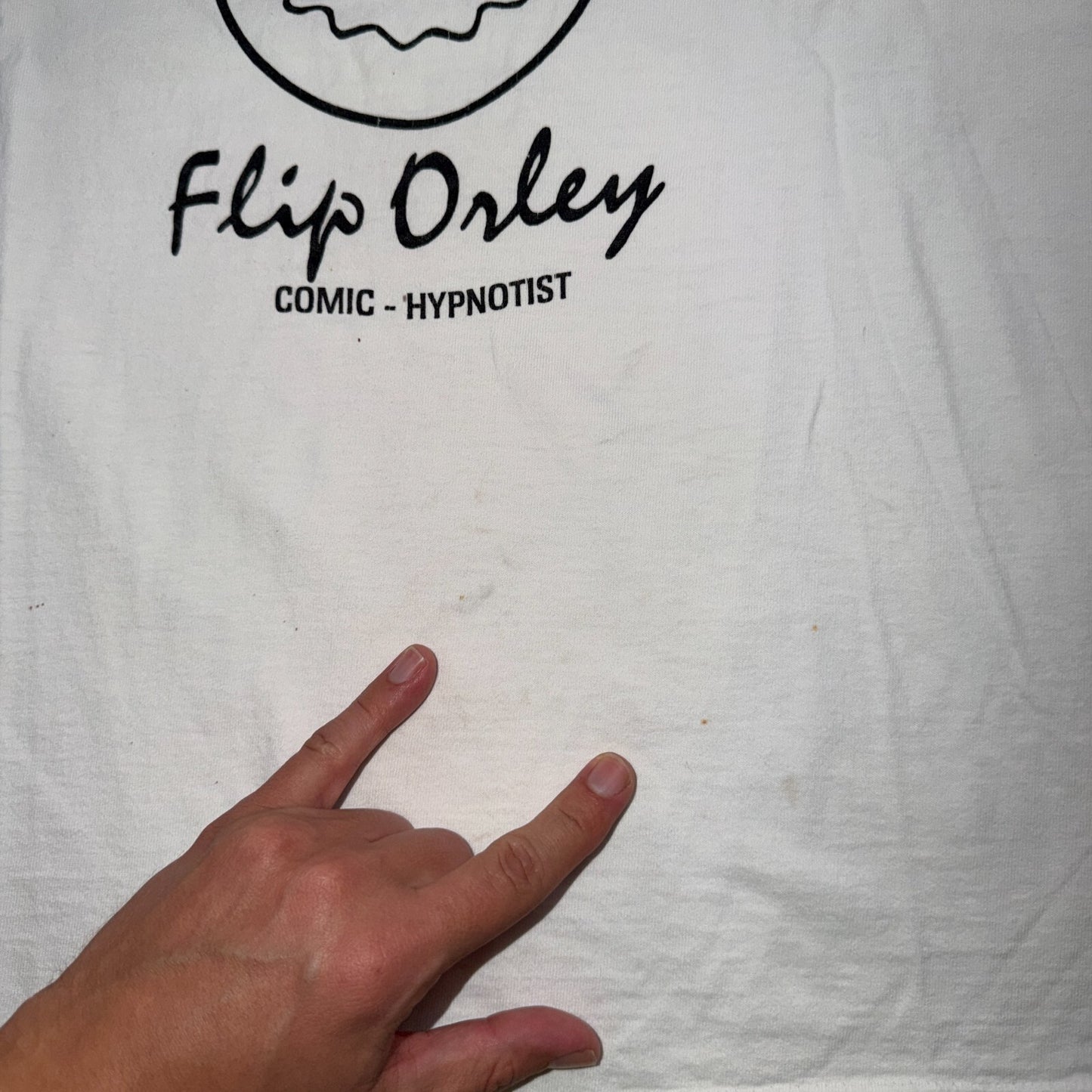 VTG Flip Orley I've Been Flipnotized Comic Hypnotist T Shirt Band USA 90s Music