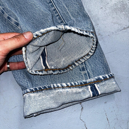 Levis 501 Vintage 80s Redline Selvedge USA XX Jeans Light Wash 32x30 Act 30x28