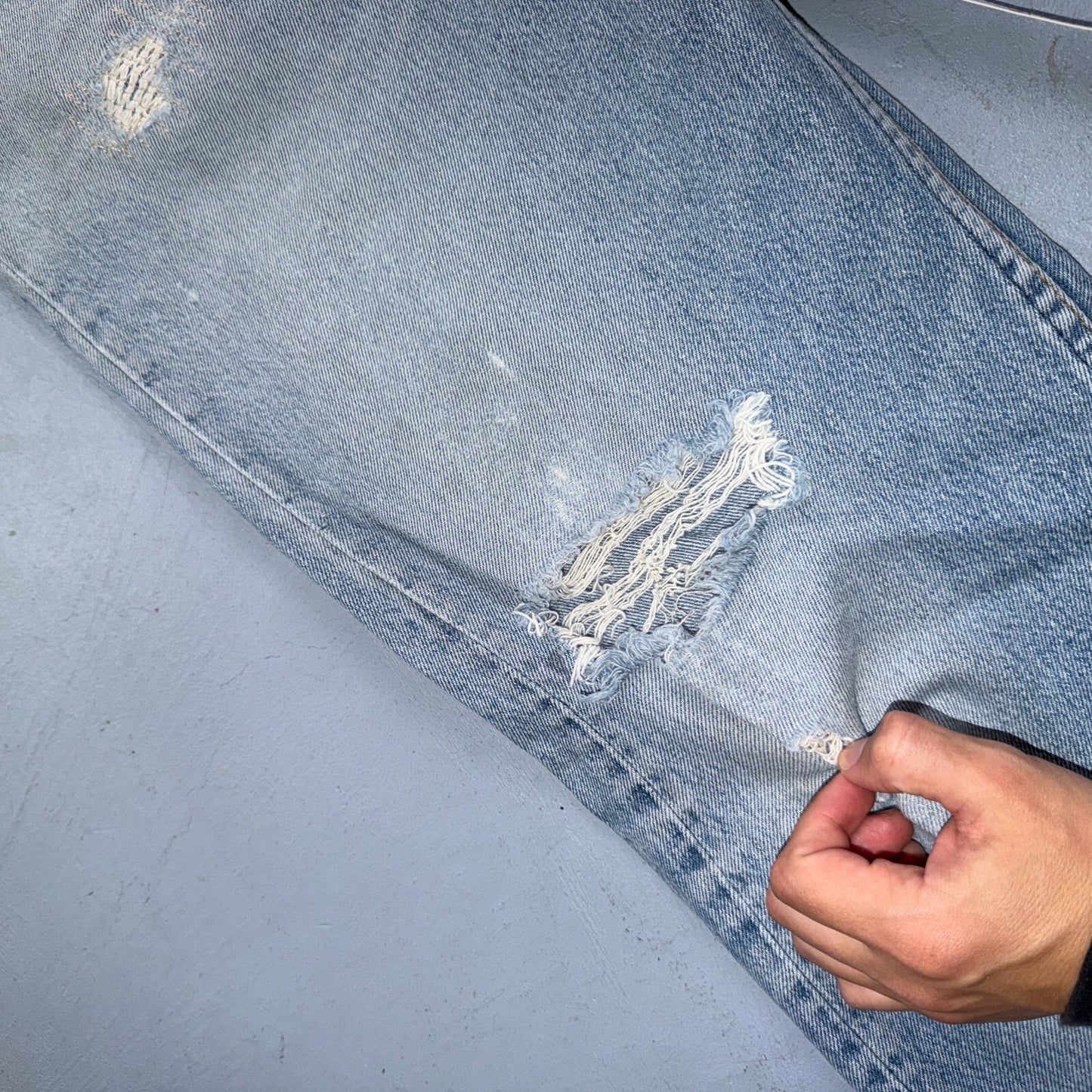 Levis 501 Vintage 80s USA XX Straight Leg Jeans Blue Light Wash 38x36 Act 36x32
