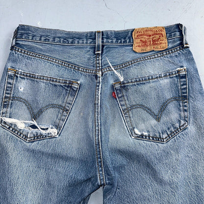 Levis 501 Vintage Y2K XX Straight Leg Jeans Rips Blue Med Wash 33x36 Act 31x31
